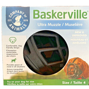 Baskerville Dog Ultra Muzzle Safe & Comfortable Soft Plastic Black Size 4
